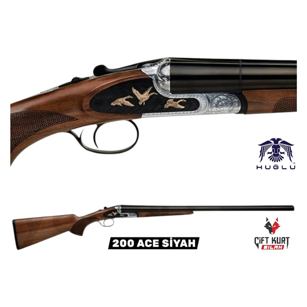 Huğlu 200 ACE SİYAH 12 Çifte Kırma Tek Tetik Av Tüfeği